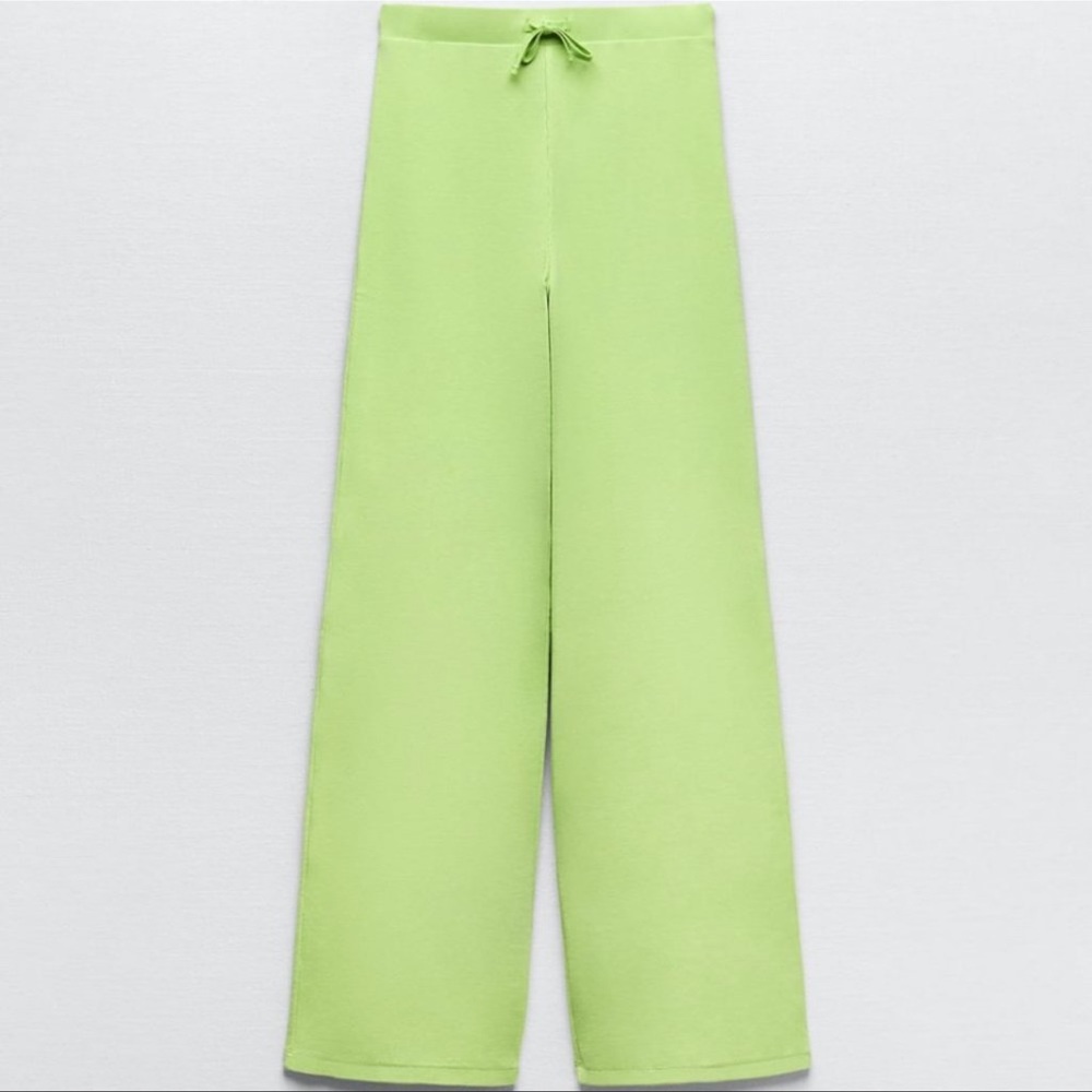 Zara high waste flare ribbed pants